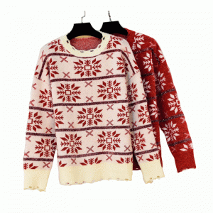 Pullover del maglione lavorato a maglia dei pull top maglioni di Jacquard delle nuove foglie allentate per le signore
